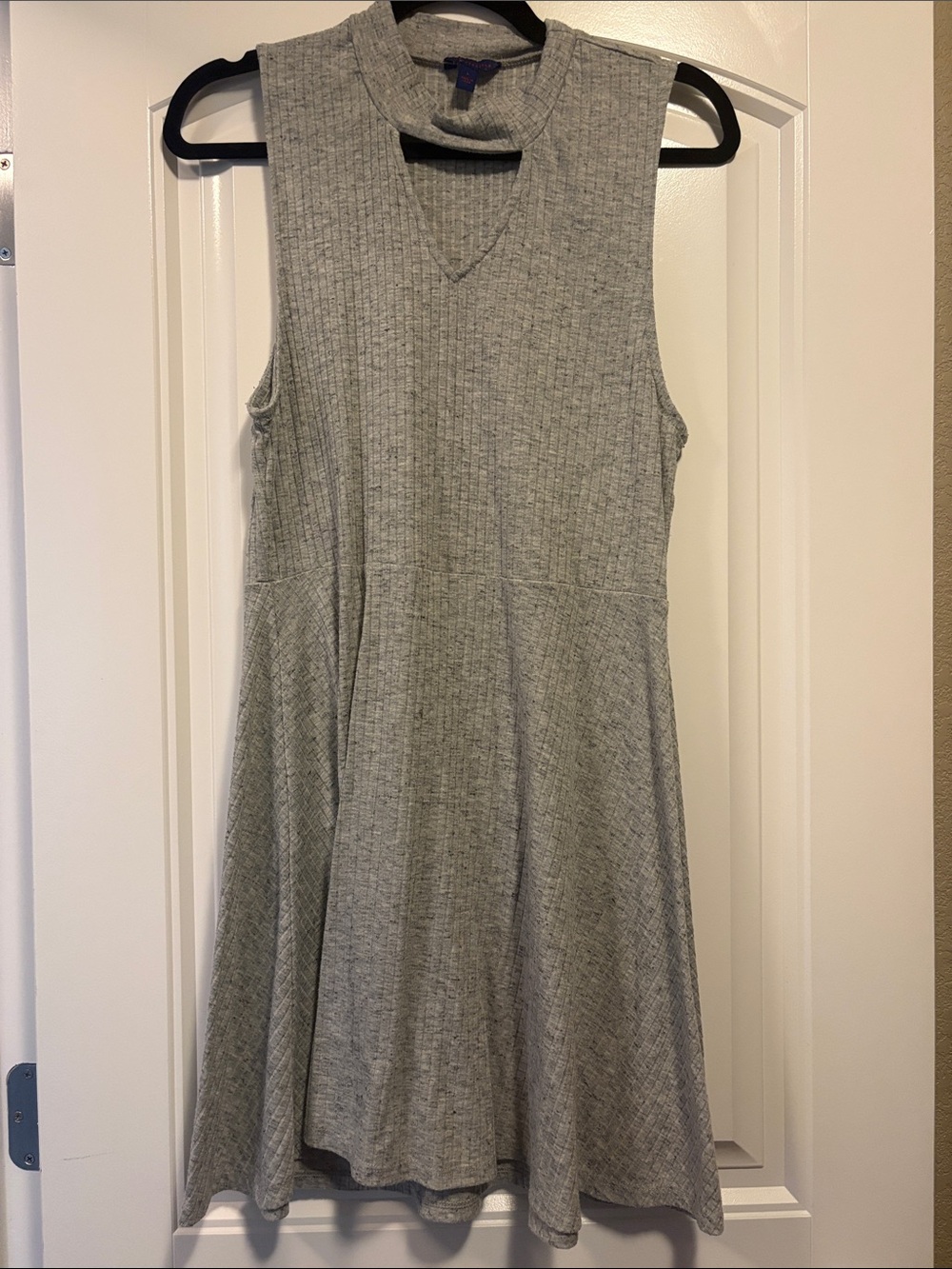 Aeropostale Sleeveless Mock Neck Mini Dress - Light Gray